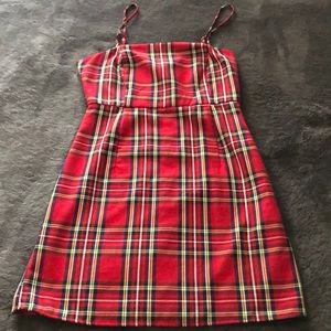 Red plaid dress